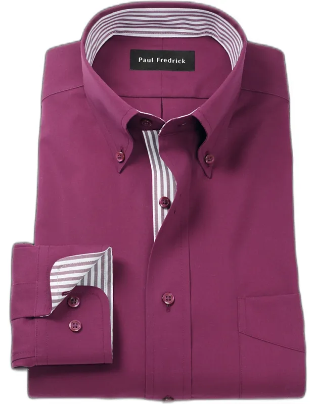 Tailored Fit Comfort Stretch Non-iron Solid Dress Shirt