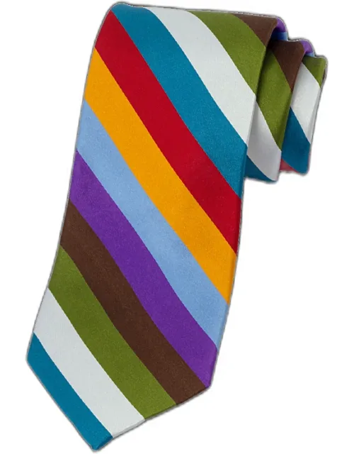 Stripe Tie Woven Silk 3 1/8'' Width