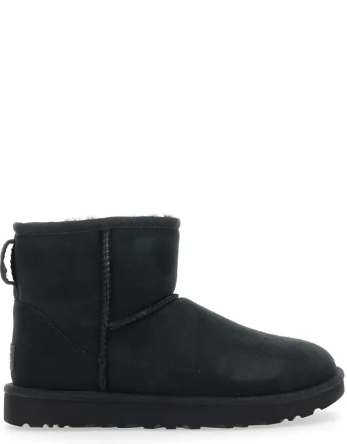 Classic Mini Ankle Boots With Logo Patch On The Rear In Suede