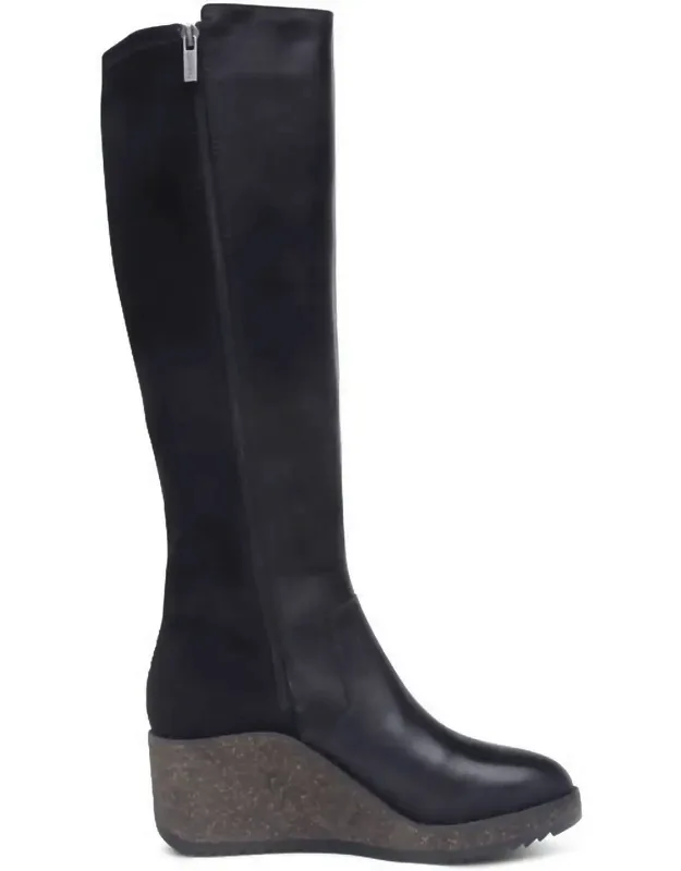 Knee High Cork Wedge Boots