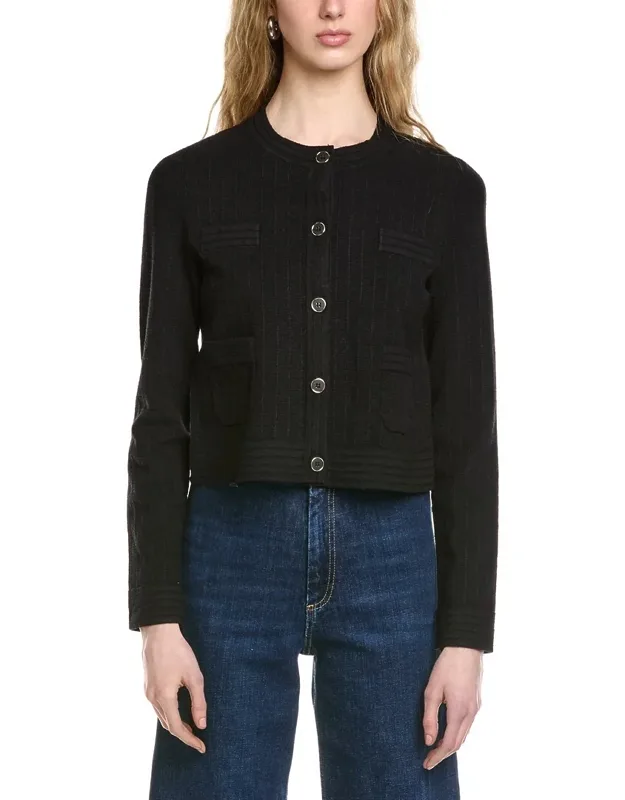 Joseph Ribkoff Jacket With Faux Chest Pockets And Button Front