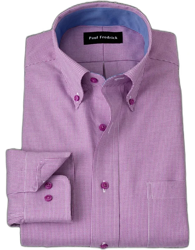 Houndstooth Dress Shirt With Contrast Trim