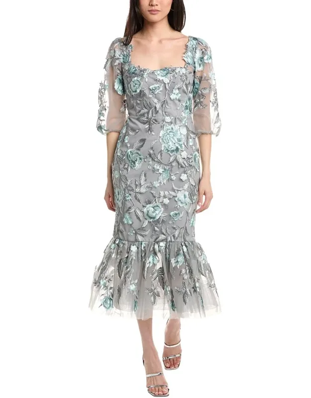 Puff Sleeve Midi Dress