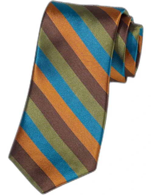 Stripe Tie Woven Silk 3 1/8'' Width