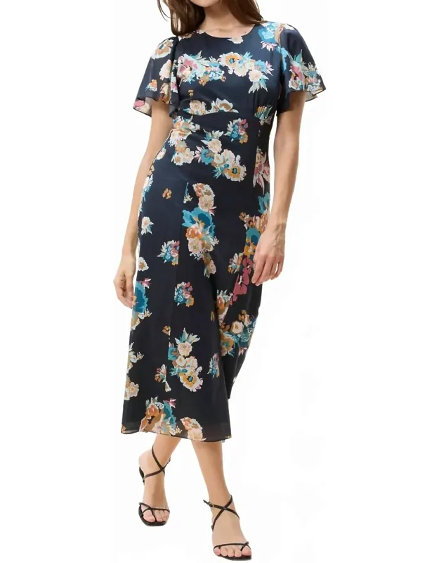 Midi Dress In Vitet Floral Print