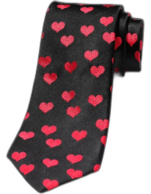 Hearts Woven Silk Tie