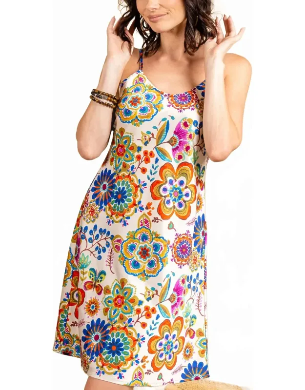 Satin Print Slip Dress