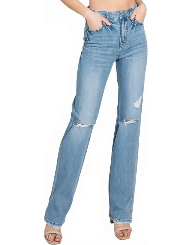 Loose Straight Distressed Jeans