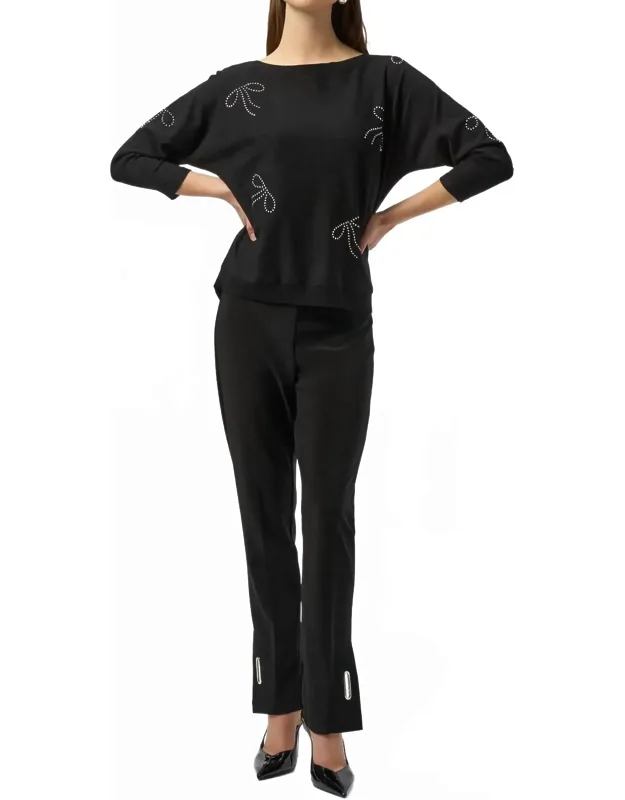 Bow Knit Pullover Sweater