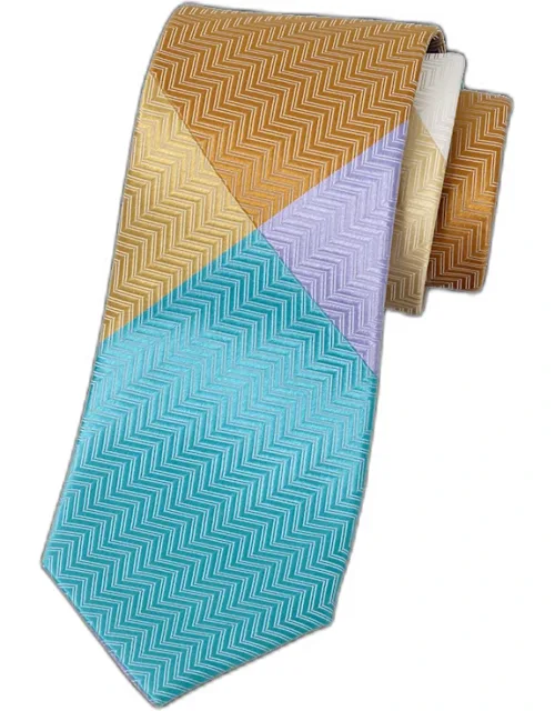 Patchwork Woven Silk Tie