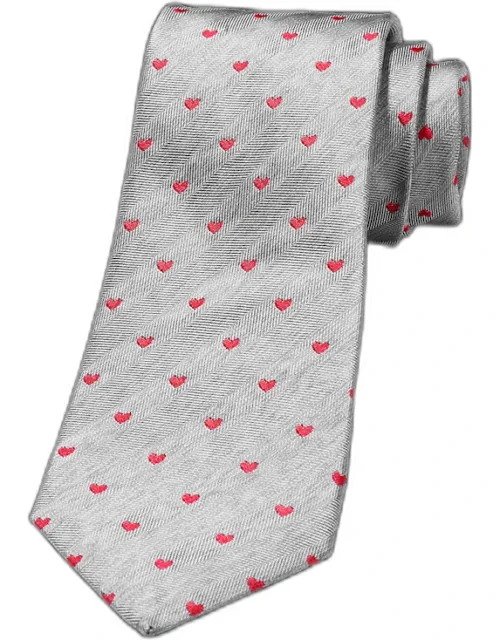 Hearts Woven Silk Tie