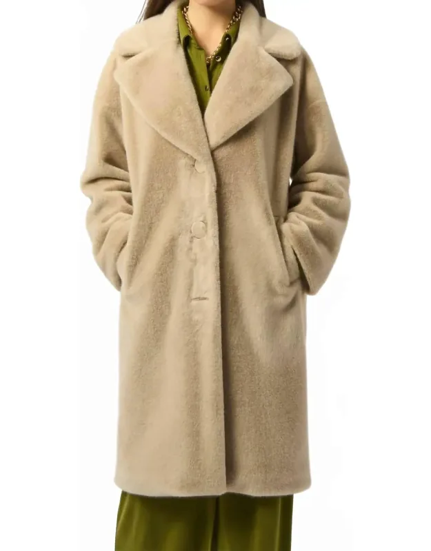 Faux Fur Straight Coat