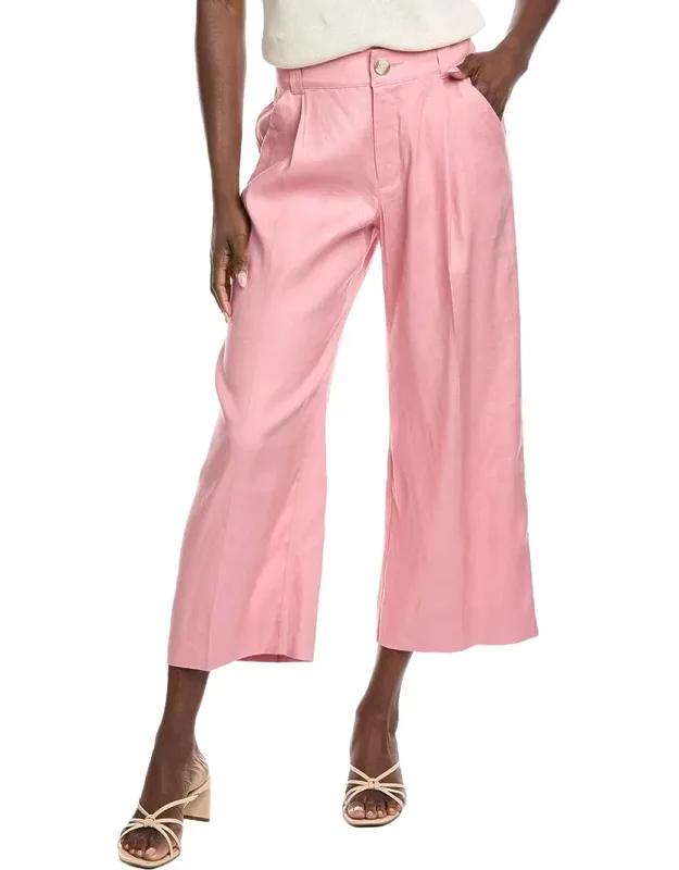 Linen-blend Crop Pants