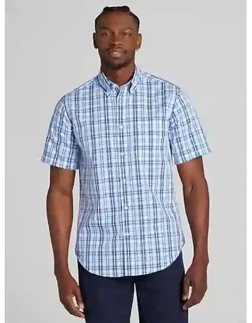 Modern Fit Plaid Button Up Shirt