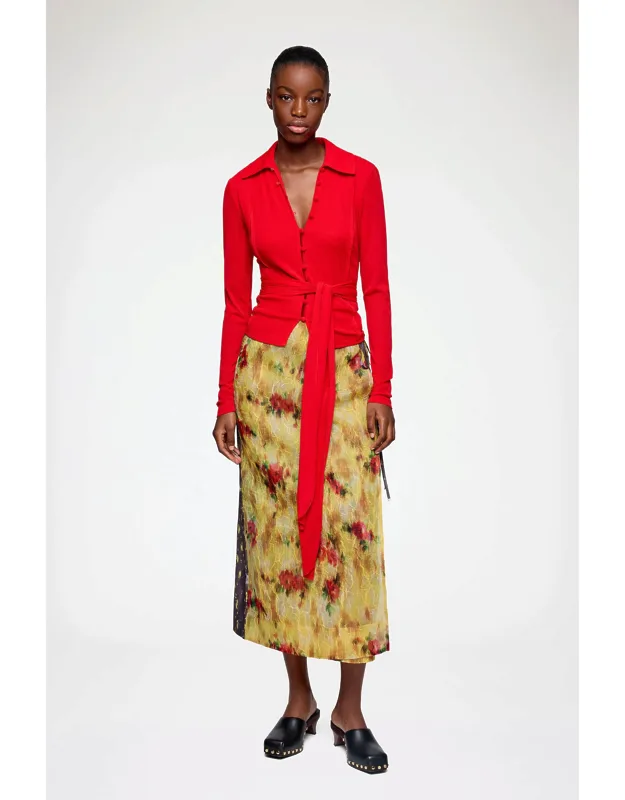 Skirt In Colour-block Patchwork