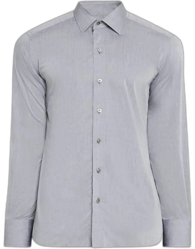 Cotton Chambray Slim-fit Dress Shirt