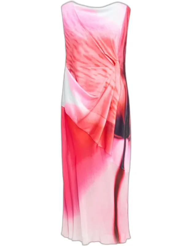 Draped Satin-georgette Dress