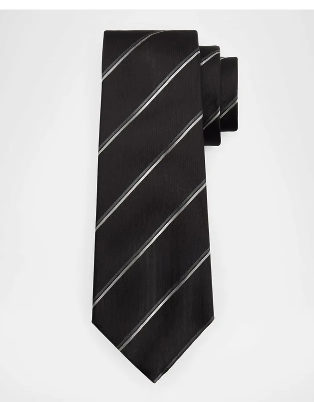 Woven Diagonal Stripe Silk Tie