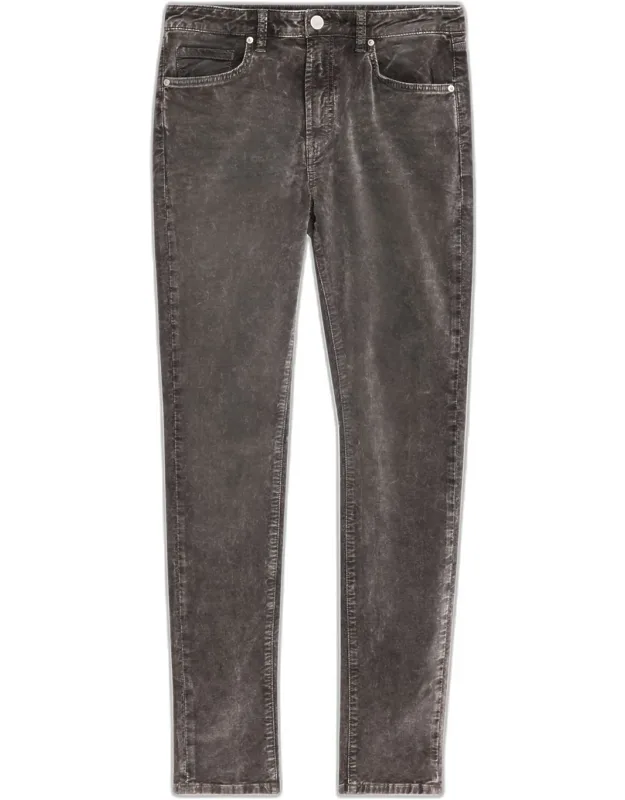 Vintage-wash Velvet Skinny-leg Jeans