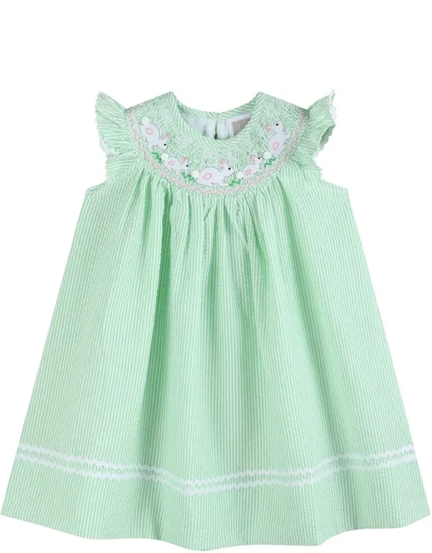 Easter Bunny Smocked Bishop Dress
