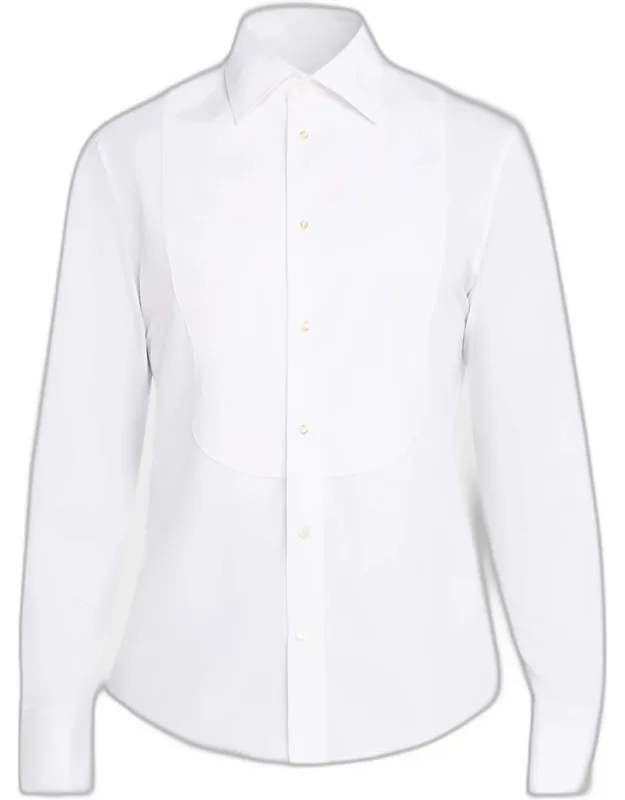Slim Fit Cotton Bib-front Tuxedo Shirt