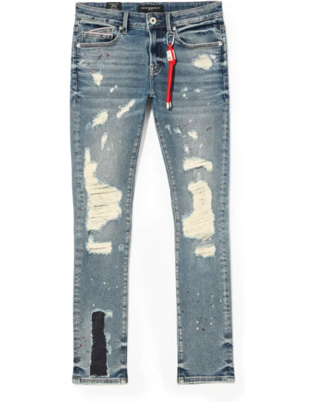 Punk Super Skinny 601 Jeans With Rip And Repair Detailing