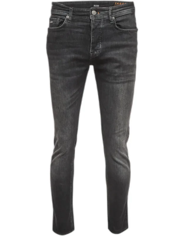 Black Denim Tapered Fit Jeans