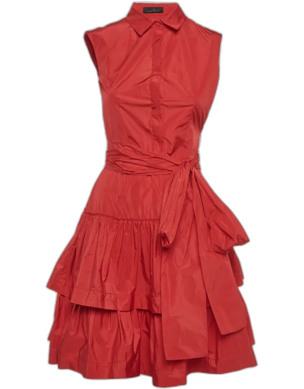 Crepe Tiered Short Dress