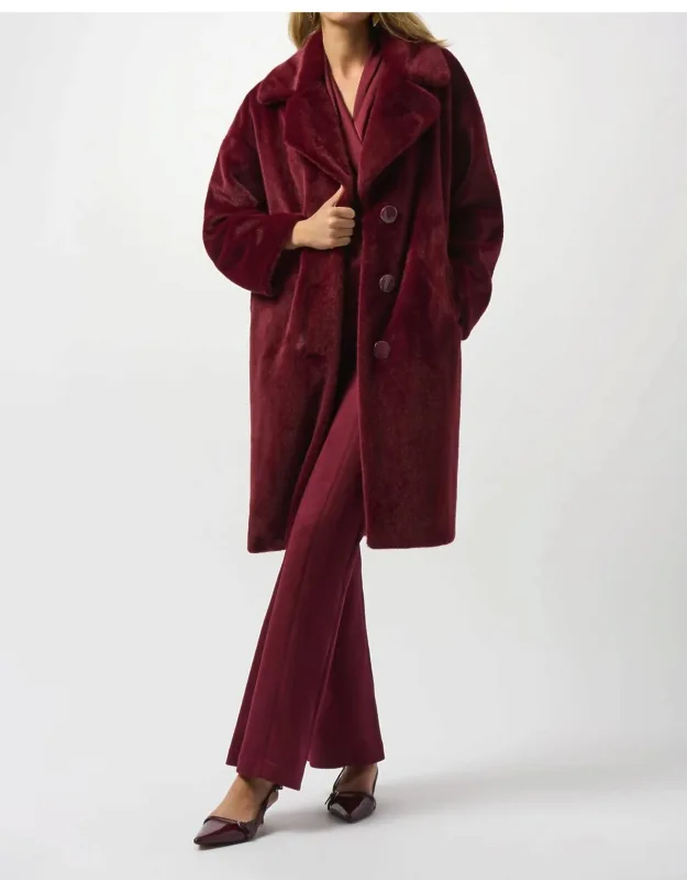 Faux Fur Straight Coat