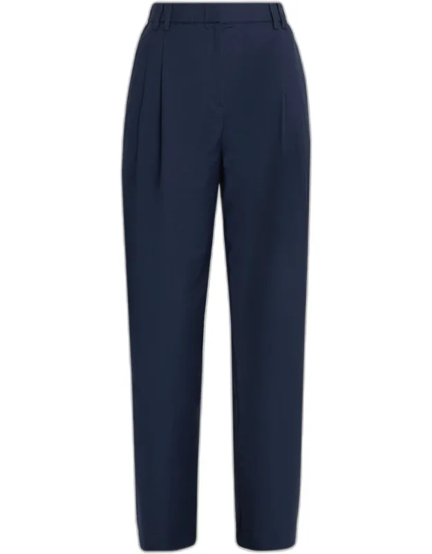 Crispy Diagonal Cotton Straight-leg Pants