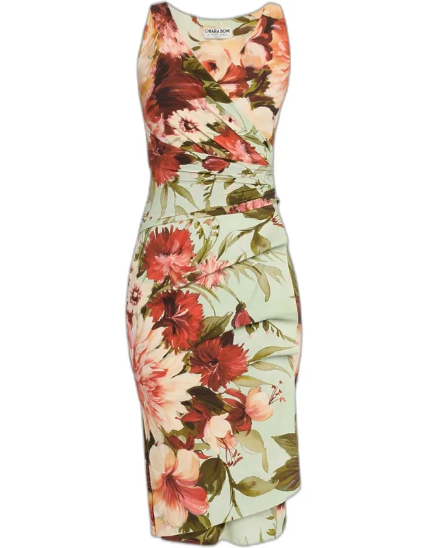 Floral-print Faux Wrap Midi Dress
