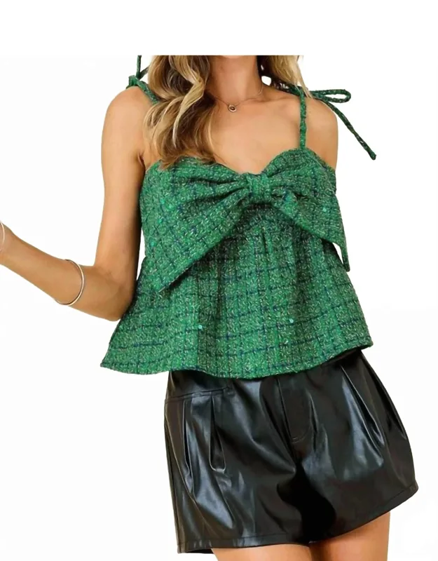 Plaid Bow Babydoll Top