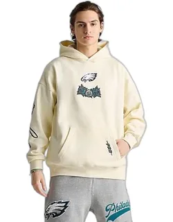 Philadelphia Eagles Nfl Fire And Roses Drop Shoulder Pullover Hoodie