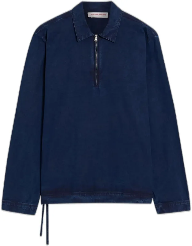 Oglio Denim Half-zip Shirt