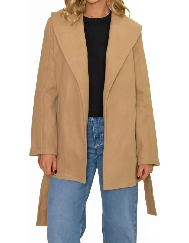 Shawl Collar Belted Coat