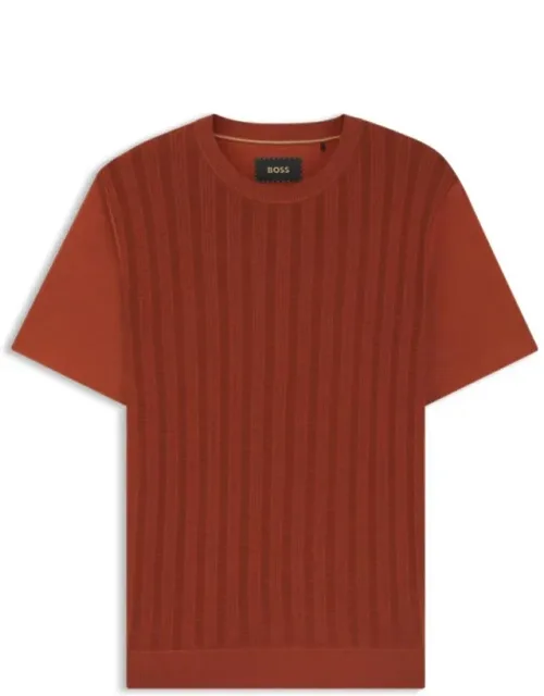 Cable-knit T-shirt