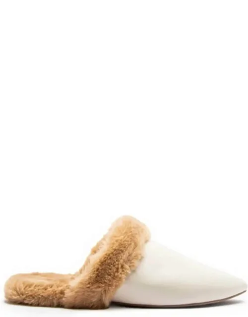 Eskimo Flat Pleather Fur Lined Mule