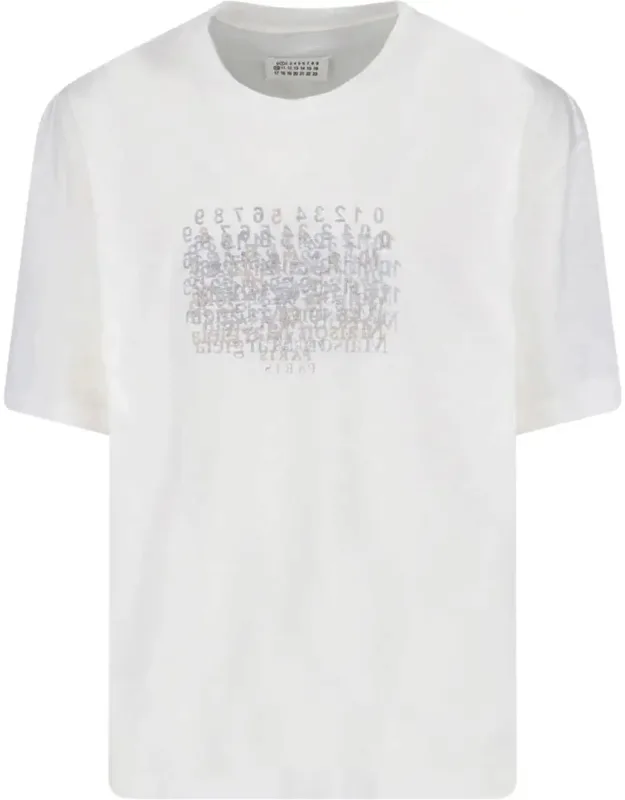 _numeric T-shirt - Ribbed Hem, Crew Neckline_