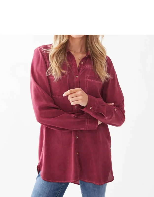 Pigment Dyed Button Front Shirt