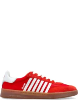 Leather Sneakers With Striped Detailing