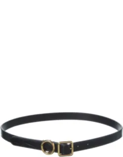 Thin Croc-embossed Leather Belt