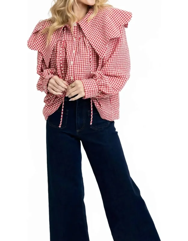 Gingham Poplin Top