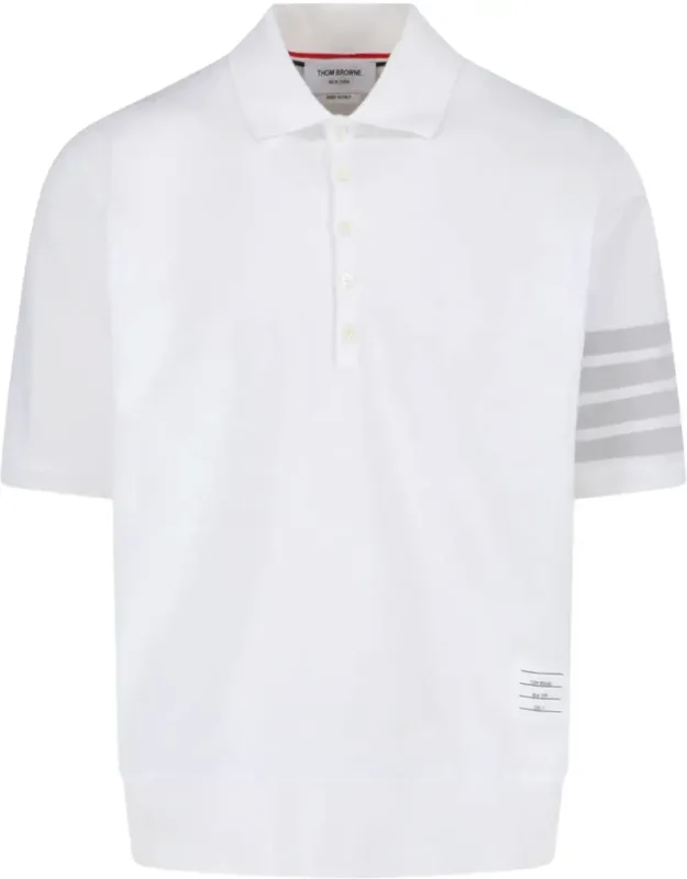 "polo Shirt - Four-bar Stripe Detail, Classic Collar"