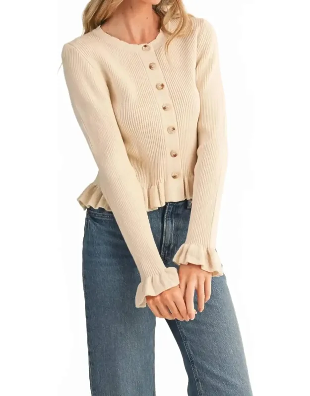 The Sienna Ruffle Hem Ribbed Knit Sweater