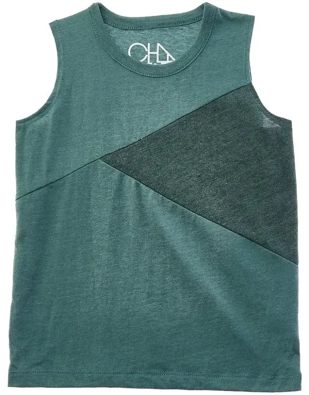 Jersey Blocked Muscle Tank Top