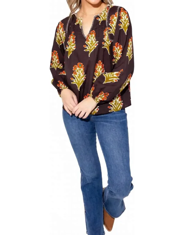 Petal Pop V-neck Top