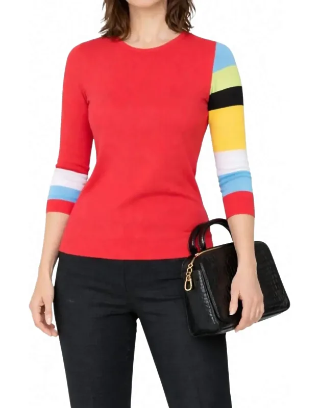 Valencia Stripe Sleeve Tunic Top