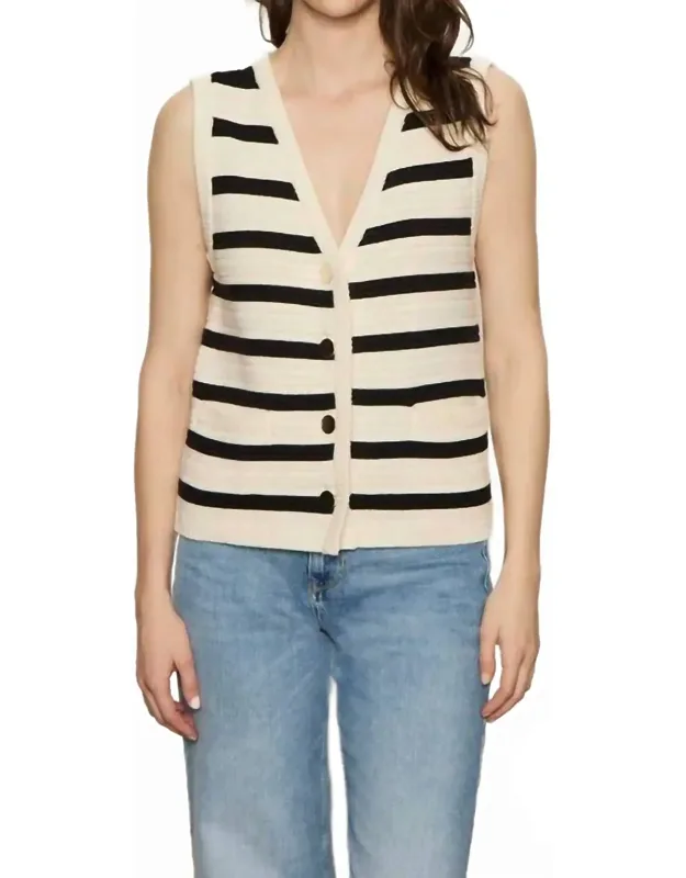 Textured Sweater Vest - Relaxed Fit, V-neck