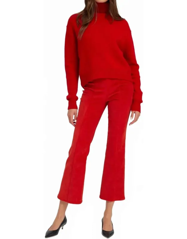Ankle Flare Pants With Princess Seam