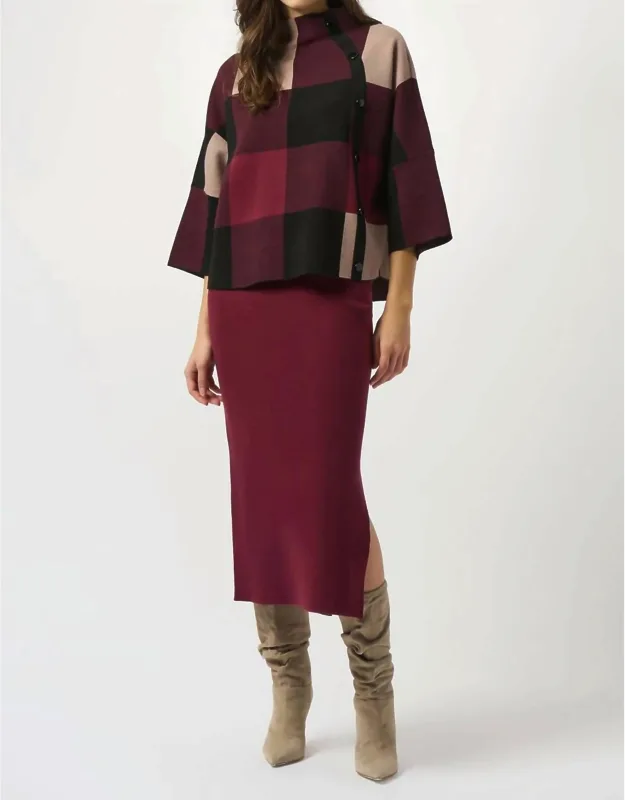 Prisma Plaid Jacquard Sweater Knit Top